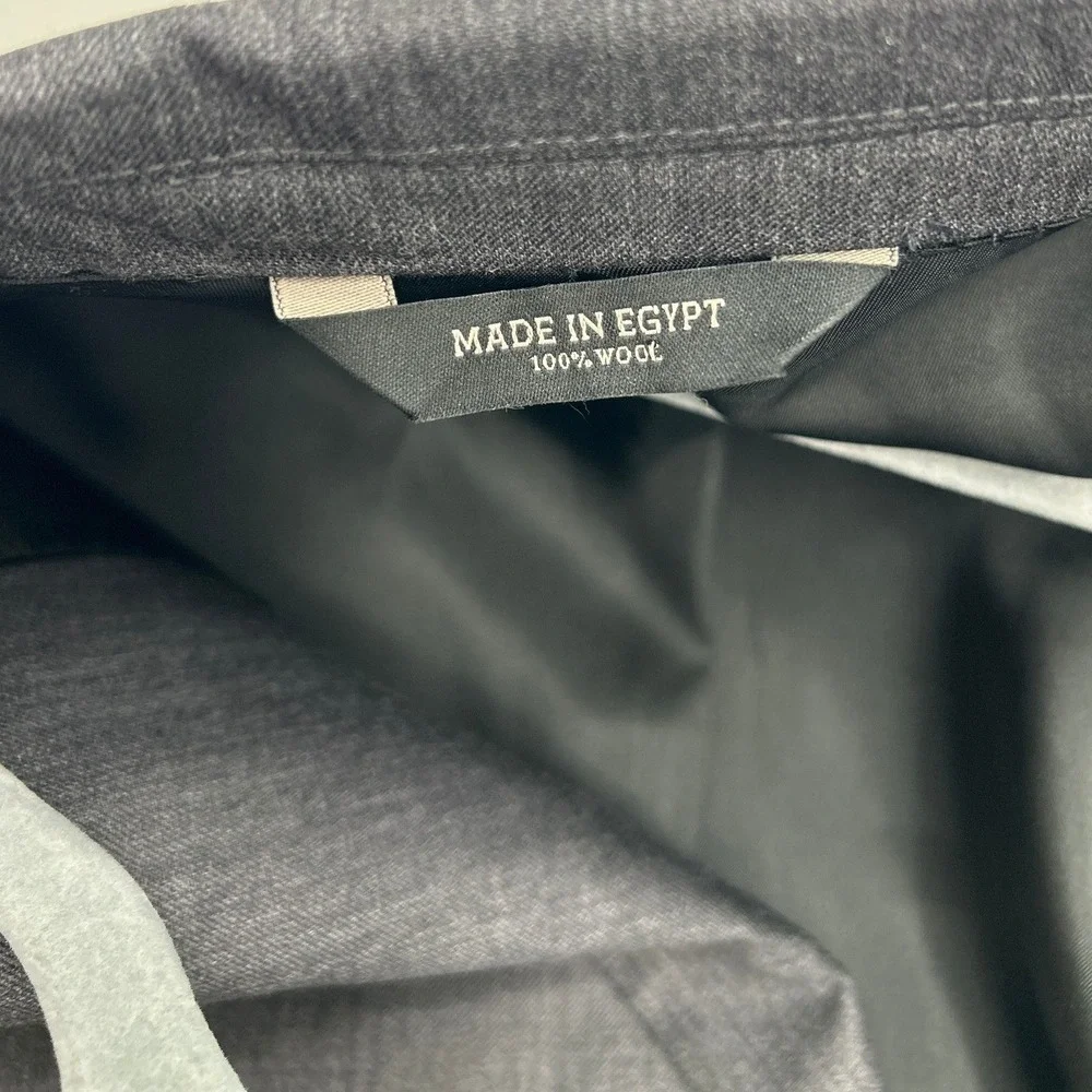 Banana Republic Basic Tailored 100% Wool Blazer 40S Dark Charcoal Corporate